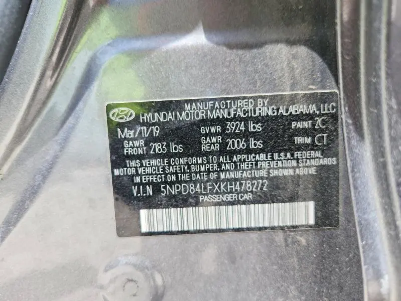 2019 HYUNDAI ELANTRA SEL  