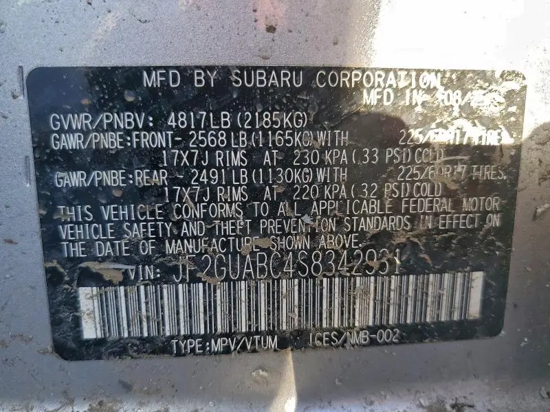 2025 SUBARU CROSSTREK   