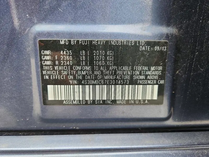 2014 SUBARU LEGACY 2.5I PREMIUM  