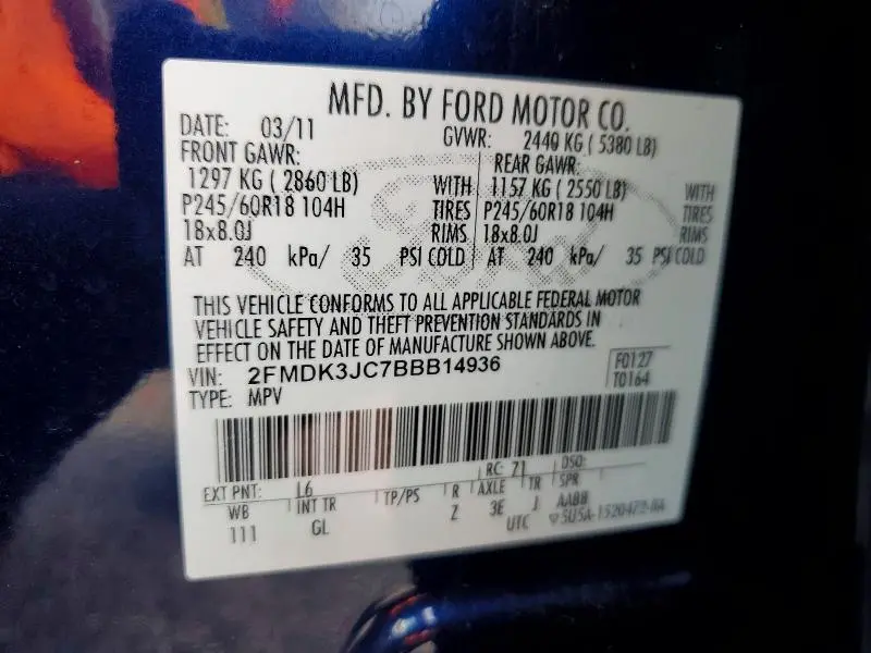 2011 FORD EDGE SEL  