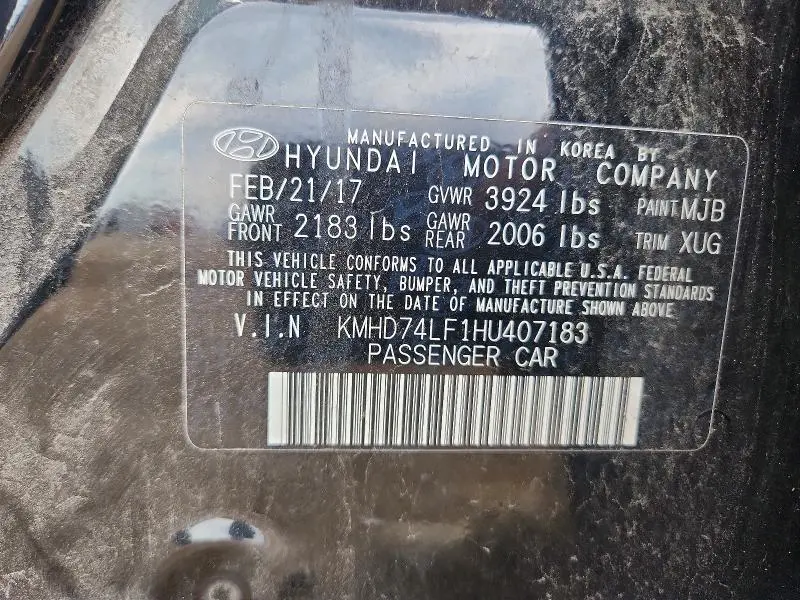 2017 HYUNDAI ELANTRA SE  