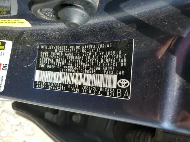2015 TOYOTA COROLLA L  
