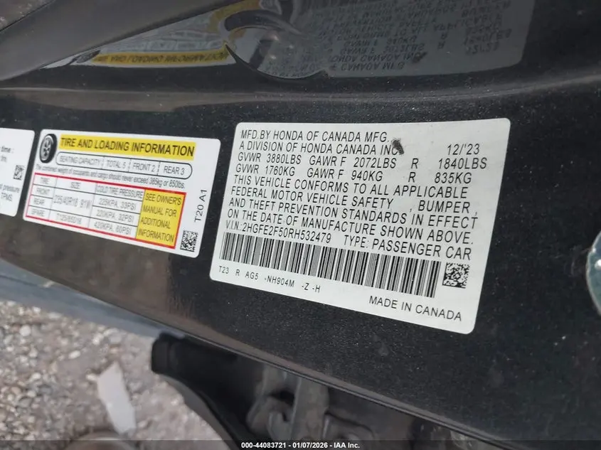 2024 HONDA CIVIC SPORT