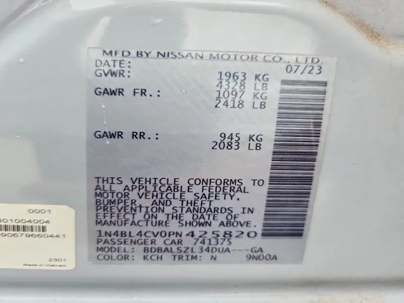 2023 NISSAN ALTIMA SR  