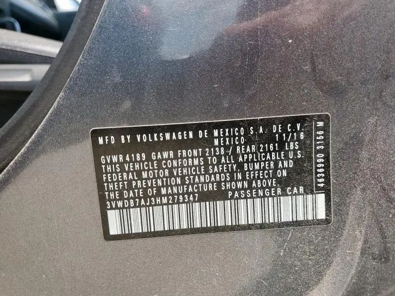 2017 VOLKSWAGEN JETTA SE  