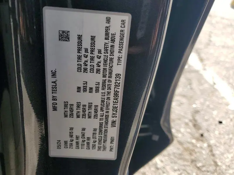 2024 TESLA MODEL 3   