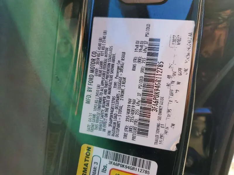 2016 FORD FUSION TITANIUM  