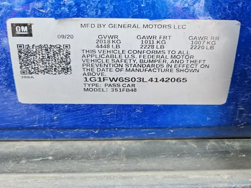 2020 CHEVROLET BOLT EV LT  