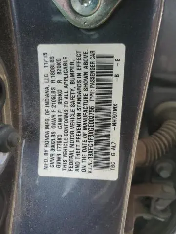 2016 HONDA CIVIC EX  