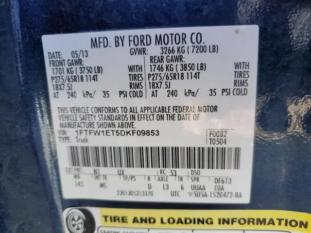 2013 FORD F150 SUPERCREW  