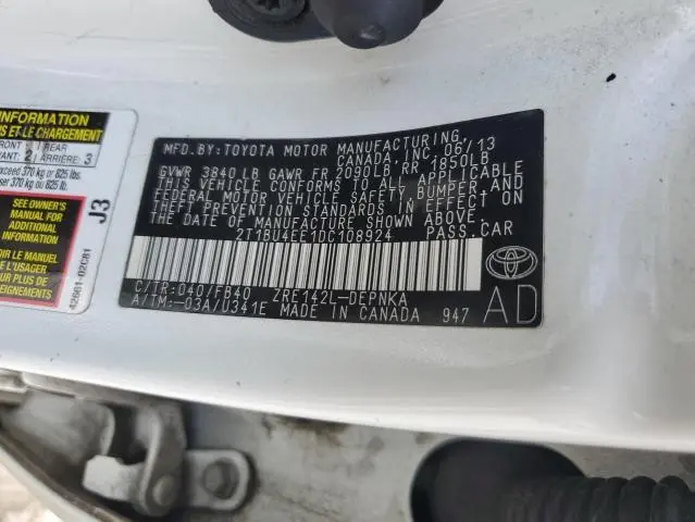 2013 TOYOTA COROLLA BASE