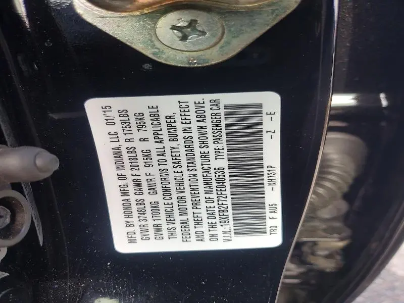 2015 HONDA CIVIC SE  