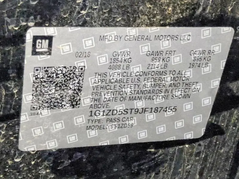 2018 CHEVROLET MALIBU LT  