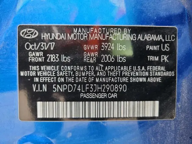 2018 HYUNDAI ELANTRA SE  