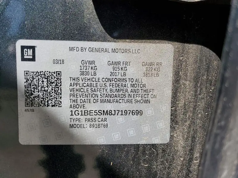 2018 CHEVROLET CRUZE LT  