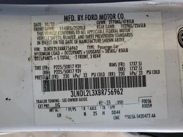 2011 LINCOLN MKZ HYBRID  