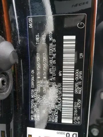 2020 TOYOTA 4RUNNER SR5/SR5 PREMIUM  