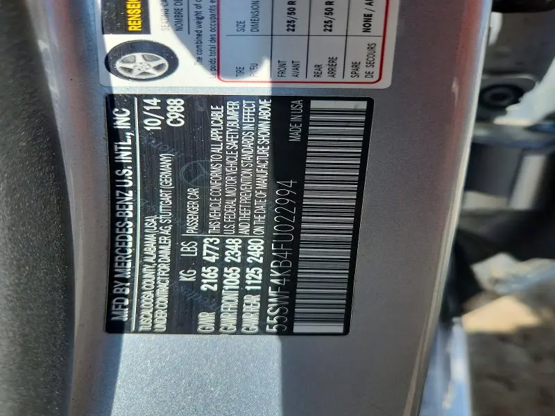 2015 MERCEDES-BENZ C 300 4MATIC  