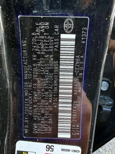 2021 TOYOTA CAMRY LE  