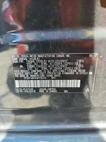 2012 TOYOTA RAV4   
