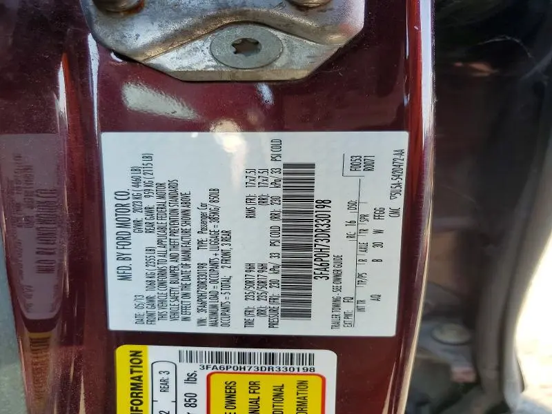 2013 FORD FUSION SE  