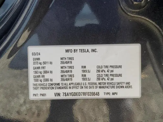 2024 TESLA MODEL Y   