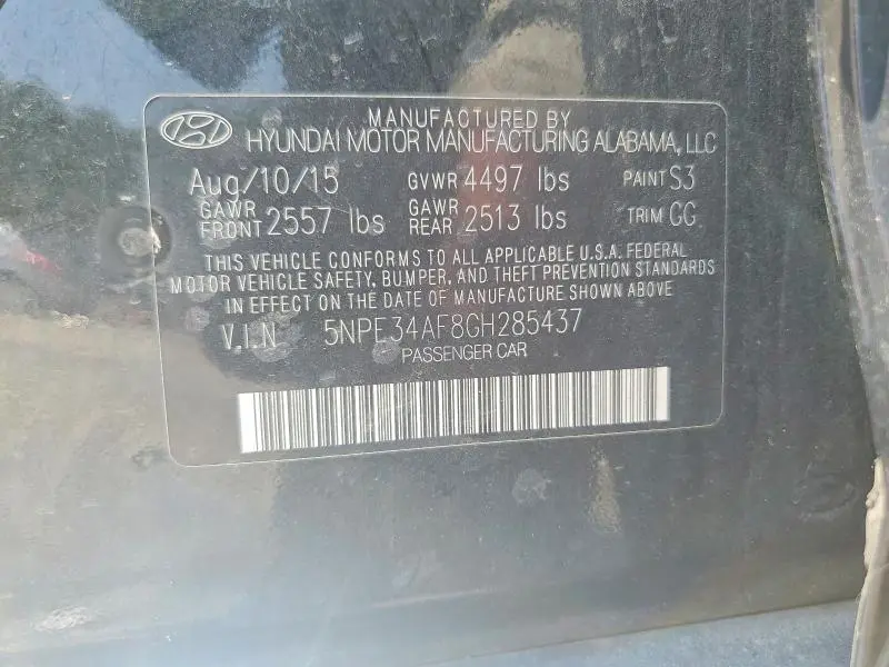 2016 HYUNDAI SONATA LIMITED  