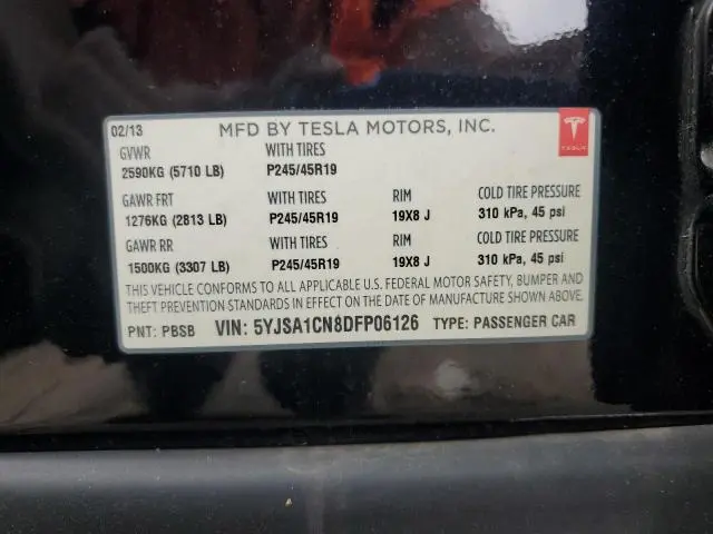 2013 TESLA MODEL S   