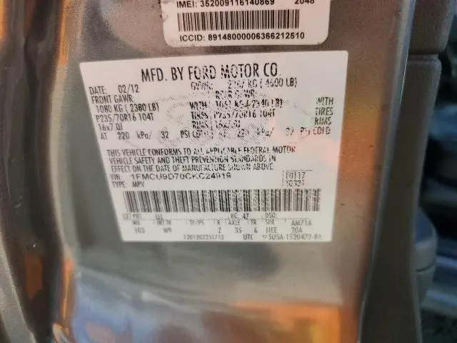 2012 FORD ESCAPE XLT  