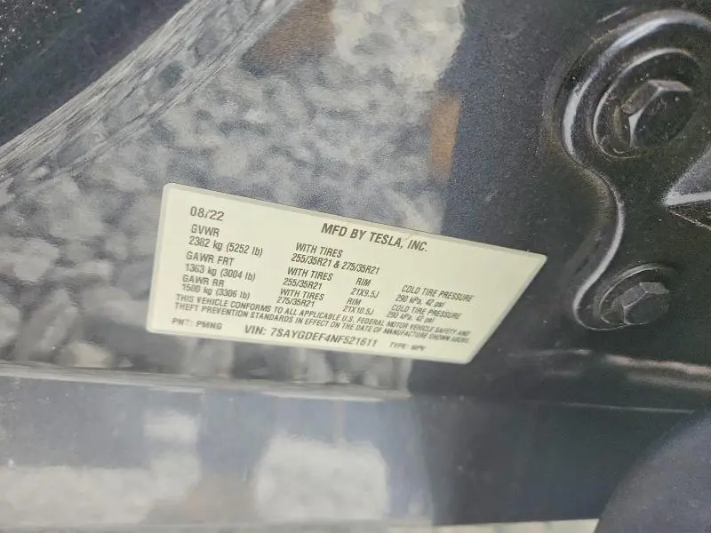 2022 TESLA MODEL Y   