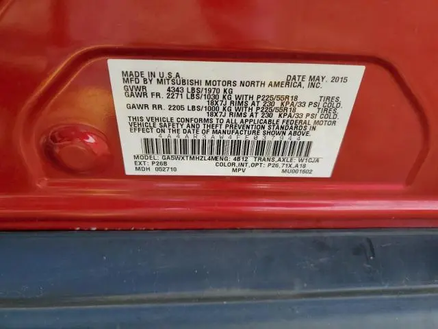 2015 MITSUBISHI OUTLANDER SPORT ES