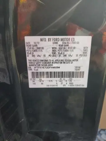 2013 FORD F150 SUPER CAB  