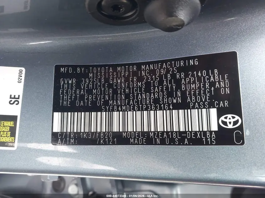 2026 TOYOTA COROLLA LE