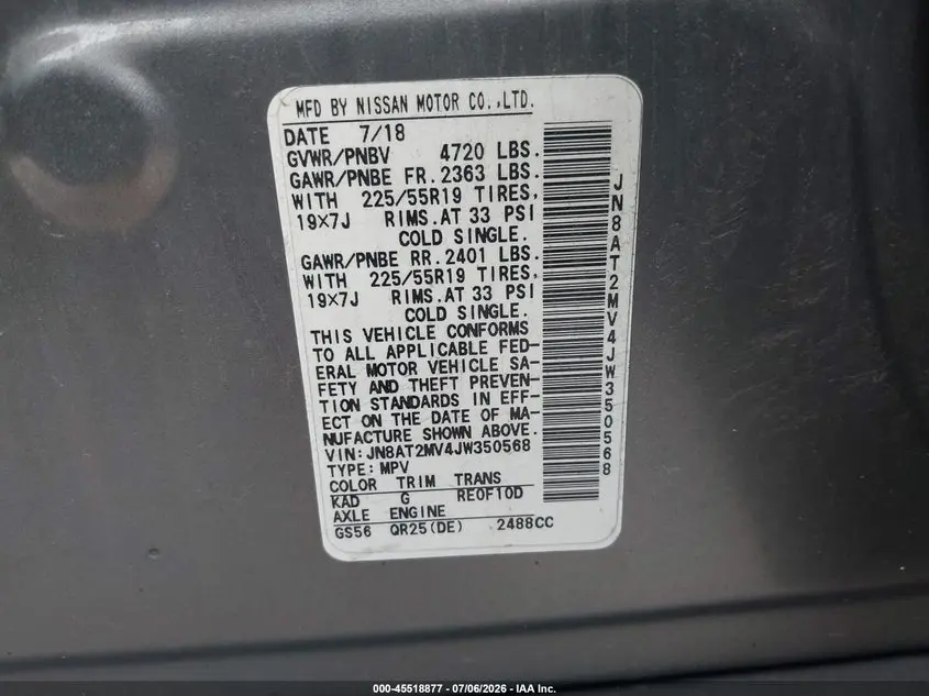 2018 NISSAN ROGUE SL