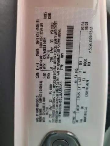 2020 FORD ESCAPE SEL  