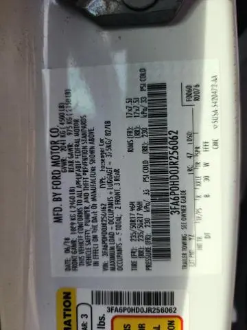 2018 FORD FUSION SE  