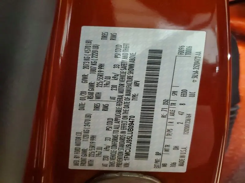 2020 FORD ESCAPE TITANIUM  