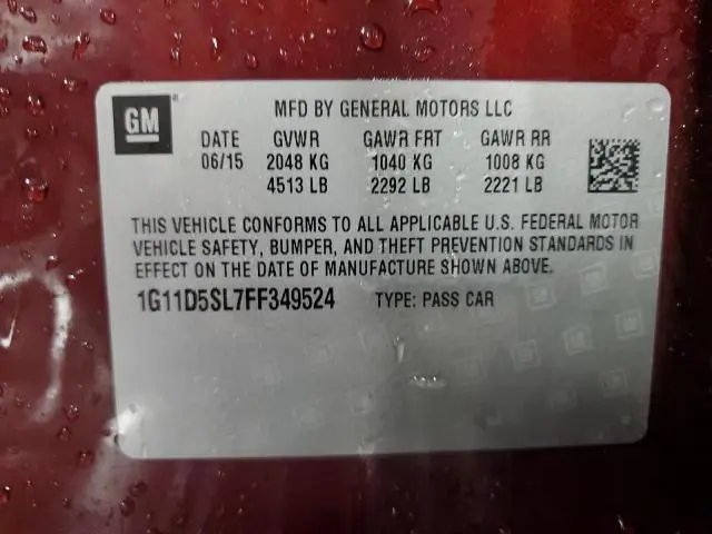 2015 CHEVROLET MALIBU 2LT  