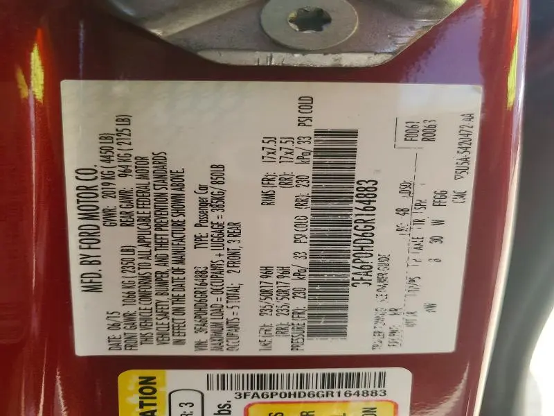 2016 FORD FUSION SE  