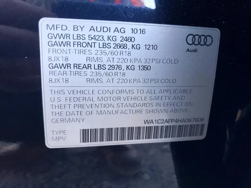 2017 AUDI Q5 PREMIUM  