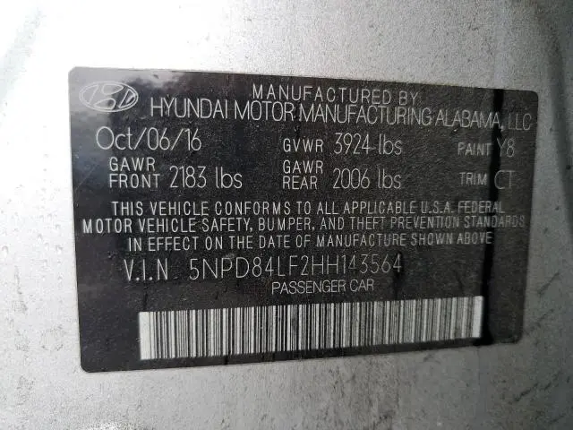 2017 HYUNDAI ELANTRA SE  