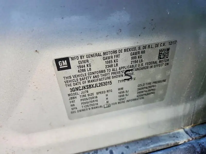 2018 CHEVROLET TRAX LS  