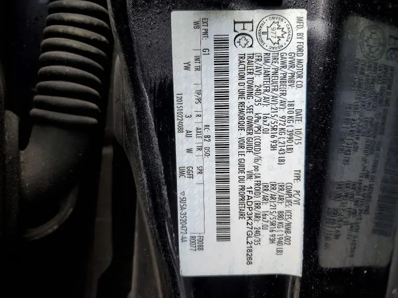 2016 FORD FOCUS SE  