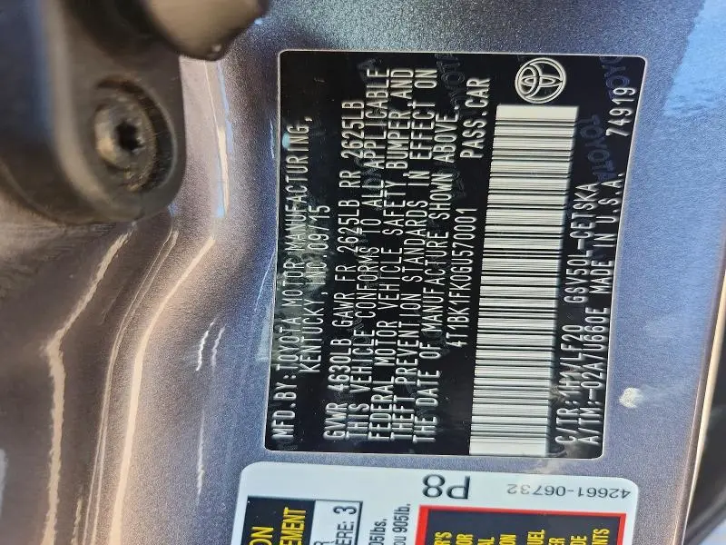 2016 TOYOTA CAMRY XSE V6  