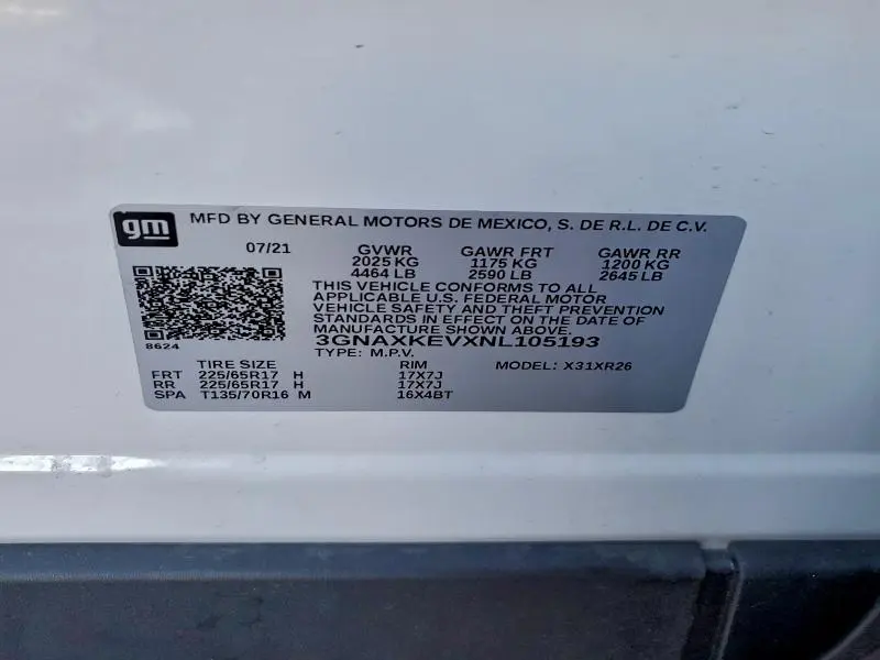 2022 CHEVROLET EQUINOX LT  