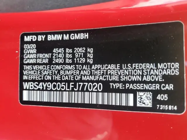 2020 BMW M4 