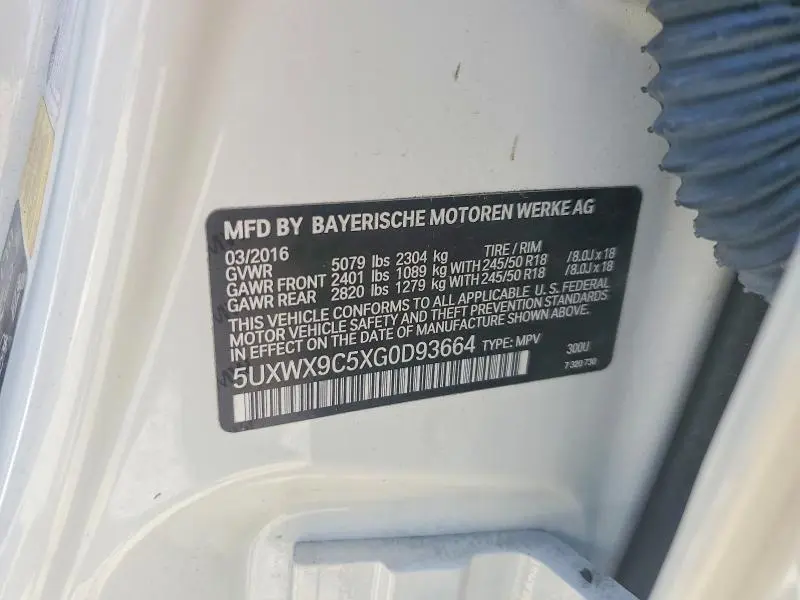 2016 BMW X3 XDRIVE28I  