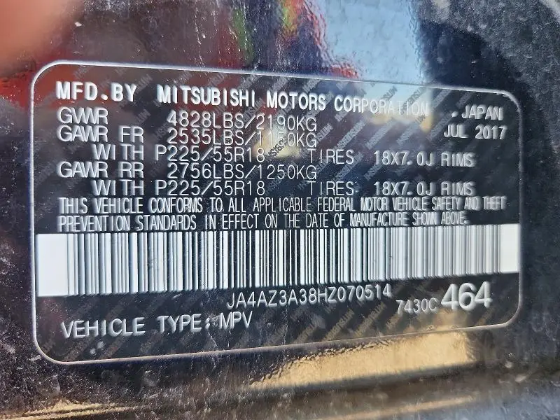 2017 MITSUBISHI OUTLANDER SE  