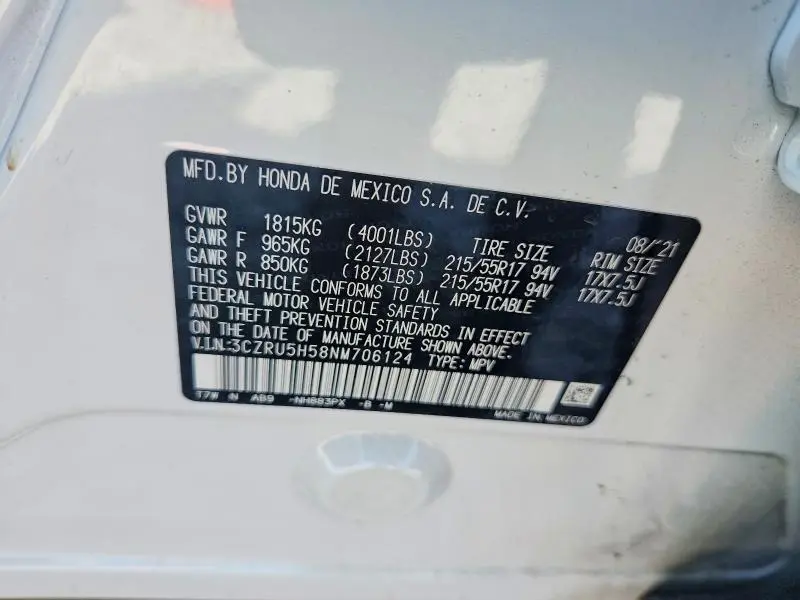 2022 HONDA HR-V EX  