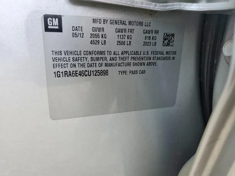 2012 CHEVROLET VOLT   